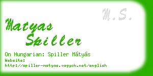 matyas spiller business card