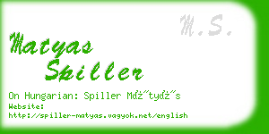 matyas spiller business card